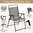 thumbnail image 4 of Renwick Foldable Dining Chairs with Backrest and Armrests, Set of 2, Gray, 4 of 9