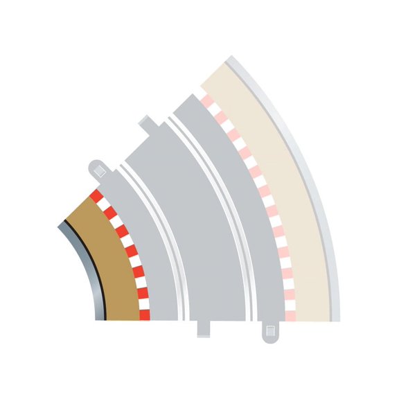 Scalextric C8225 Radius 2 Curve Inner Borders 45° x 4 Slot Car Race Track