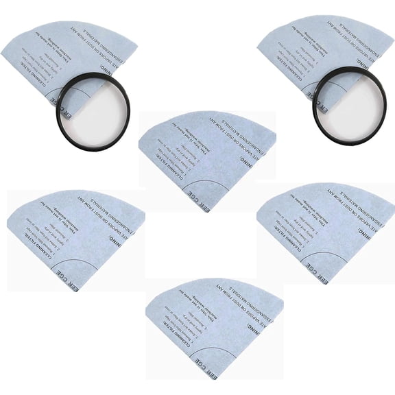 Reusable Dry Filters for Shop Vacuums, Compatible with VF2002 and 9010700, 6 Pack with 2 Mounting Rings