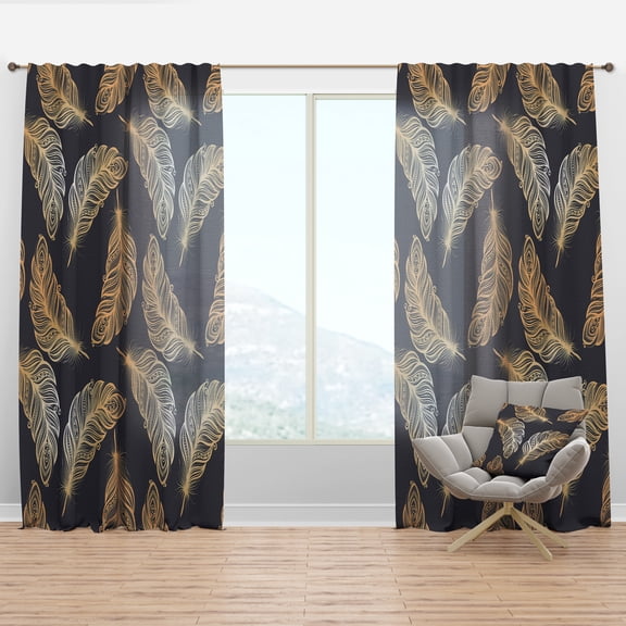 Designart 'Bird Feathers XVII' Southwestern Curtain Panel