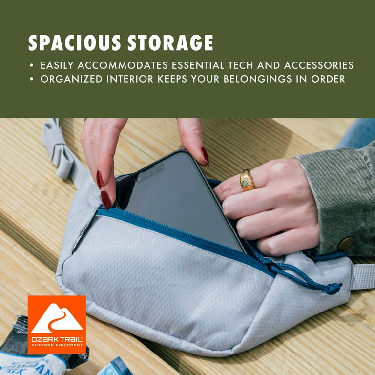 Ozark Trail Packable Unisex Waist pack, Polyester, with Zipper