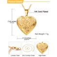 thumbnail image 6 of U7 Gold Plated Flower Grain Pendant Heart Locket Necklace for Women Daughter Mother's Day Valentine Personalized Memorial Gift Custom Love Heart Necklaces, 6 of 9