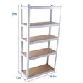 thumbnail image 6 of 5-Tier Adjustable Metal Shelving Unit, 29" W x 12" D x 59" H Heavy-Duty Storage Rack for Home, Garage, Pantry & Warehouse, White, 6 of 9