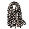 thumbnail image 1 of Women Long Style Scarf Dual Cotton Shawl Gift Leopard Scarf Beige, 1 of 9