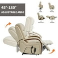thumbnail image 4 of Newest Power Beige Leatheraire Lift Recliner Chair Dual Motor Infinite Position Up to 350 LBS with Solid Wood Armrests, Heat Massage , Heavy Duty Motion Mechanism, 4 of 9
