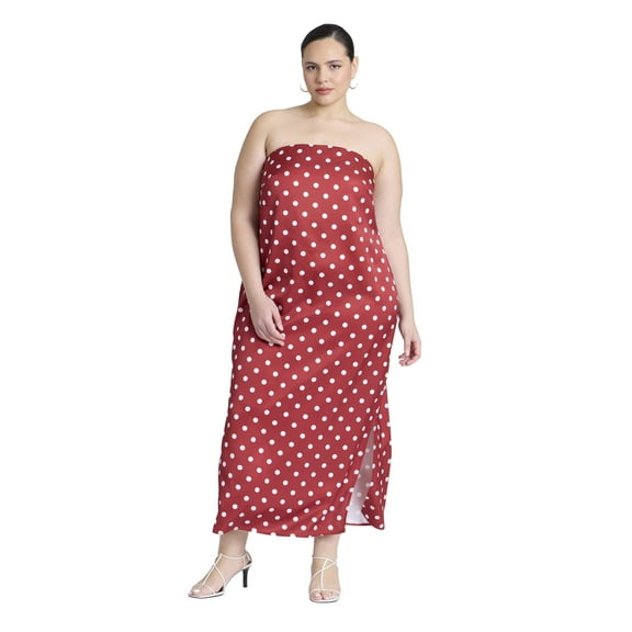 ELOQUII Women's Plus Size Satin Column Dress