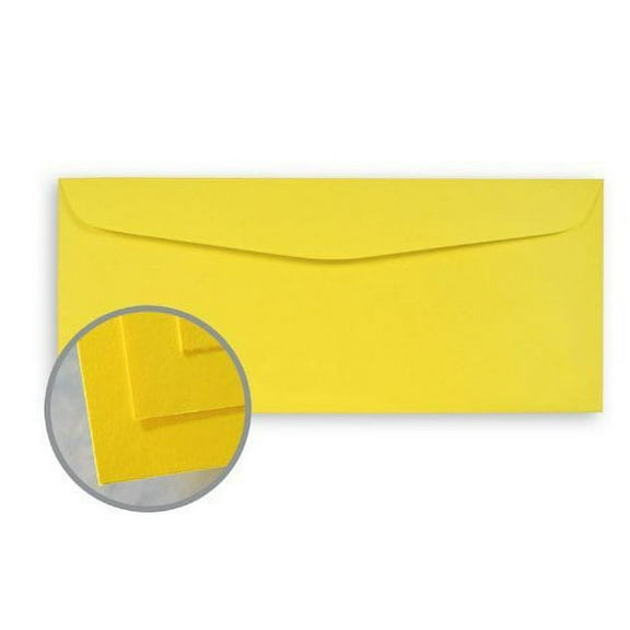 BriteHue Sun Yellow Envelopes - No. 10 Commercial (4 1/8 x 9 1/2) 60 lb Text Semi-Vellum 30% Recycled 500 per Box