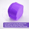 thumbnail image 4 of Denture Soaking Cup Dental Retainer Case Cleaning with Strainer Basket, Orthodontic Bath Box Mouthguard Storage Holder - Leak Proof and Lid Waterproof - Purple, 4 of 5