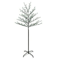 Northlight 6' Pre-Lit Cherry Blossom Flower Artificial Tree - Green LED Lights