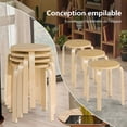thumbnail image 5 of Demi Bonn Set of 4 18" Wood Home Backless Dining Chairs with Stackable Space Saving Design, Beige, 5 of 6