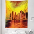 thumbnail image 1 of NYC Scene Tapestry, Surreal Computer Graphics of the Skyline Structures and River in Tangerine Tones, Fabric Wall Hanging Decor for Bedroom Living Room Dorm, 5 Sizes, Multicolor, by Ambesonne, 1 of 1