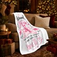 thumbnail image 3 of Breast Cancer Awareness Hope Ribbon Wrapped Pink Scarf, Cozy Friendship Quote Scene, Warm Flannel Blanket for Living Room and Reading Nook, Art Lovers Friendship Gift, Artistic Home Decor, 3 of 9