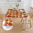 thumbnail image 2 of BANET Thanksgiving Day Square Tablecloth,autumn pumpkin harvest illustration,Stain Wrinkle Resistant Reusable Washable Print Square tablecloths,for festival celebrate Events Decor,yellow orange white, 2 of 8