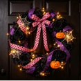 thumbnail image 2 of Pink Black Polka Dot Halloween Ribbon, Plastic Ribbon for Gift Wrapping, Halloween Holiday DIY Craft Wreath Decor, Wonderful for Bottle Trimming, Holiday Hamper, Party Backdrop, 2 of 5