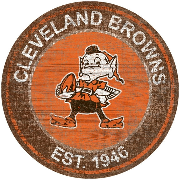 Cleveland Browns 24'' Round Heritage Logo Sign
