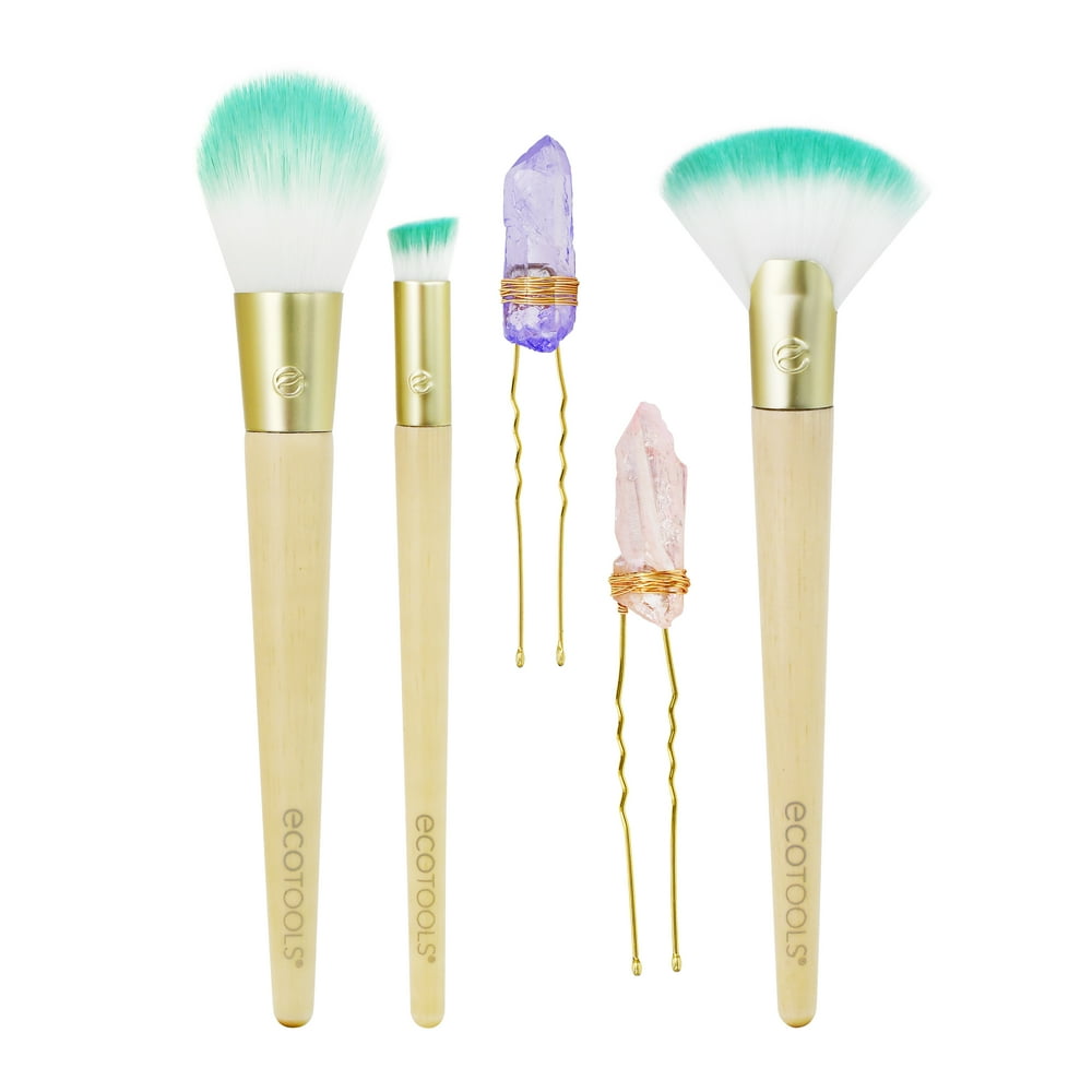 EcoTools® Glossy Finish Powder Makeup Brush Set with Hair Pins, 5pc