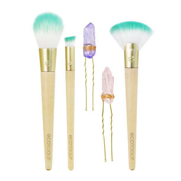 EcoTools® Glossy Finish Powder Makeup Brush Set with Hair Pins, 5pc