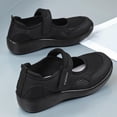 thumbnail image 6 of Miluxas Women's Flats Shoes Ballet Flats Fashion Knit Mesh Breathable Round Toe Comfortable Magic Tape Flats Dressy Shoes Black 6.5(38), 6 of 8
