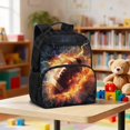 thumbnail image 4 of Aplkyhs Fire Rugby Backpack for Students 9-18 13.5 Inch School Bag Lightweight Durable Bookbag for Kids Teens, 4 of 7