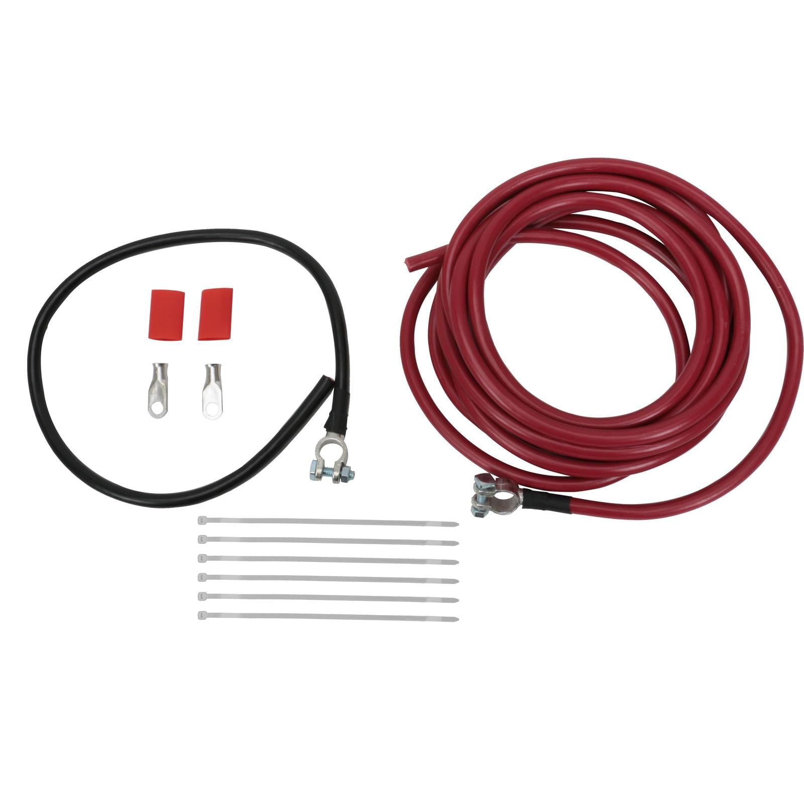 12ft Red 3ft Black Battery Cables Battery Relocation Kit With #4 AWG Welding Cable | 12 Ft Red & 3 Ft Black, Top Post Terminals, For Custom Setups Battery Relocation Kit Trunk - Foto 7