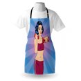 thumbnail image 3 of Fitness Apron Pop Art Woman Figure Doing Exercises with Dumbbells Healthcare Vitality Retro Style, Unisex Kitchen Bib Apron with Adjustable Neck for Cooking Baking Gardening, Multicolor, by Ambesonne, 3 of 3