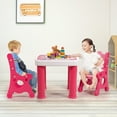 thumbnail image 3 of Topbuy Kids Furniture Set Kids Table & Chair Set w/ Practical Drawers Suitable for Enjoying Snack Time & Playing Pink, 3 of 10