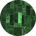 thumbnail image 1 of Ahgly Company Indoor Round Oriental Emerald Green Modern Area Rugs, 6' Round, 1 of 4