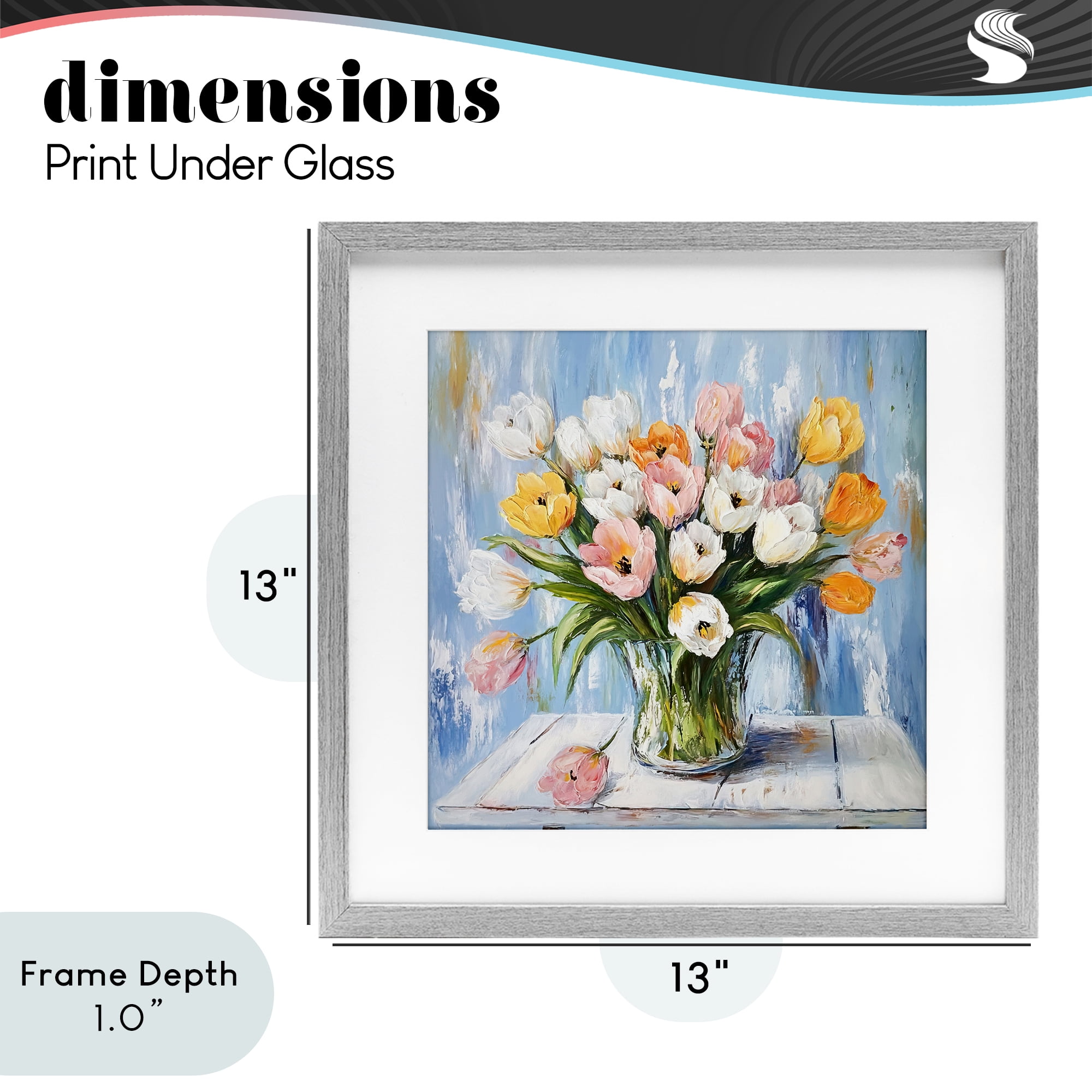 Stupell Industries Her Cottage Garden Tulips Gray Framed Print Under Glass, design by Tina LeCour