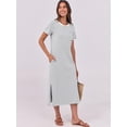 thumbnail image 2 of Vestido ANRABESS casual de verano de manga corta a media pierna para mujer, 2 of 6