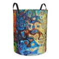 thumbnail image 2 of XMXT Collapsible Laundry Basket, Abstract Structure Pattern Waterproof Laundry Hamper, 40L Multicolor, 2 of 8