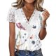 thumbnail image 1 of Camiseta Blusas elegantes con cuello en V para mujer Camisetas casuales de encaje Top básico suelto (Gris XL) Ygjytge Gris T XL para Mujer, 1 of 9