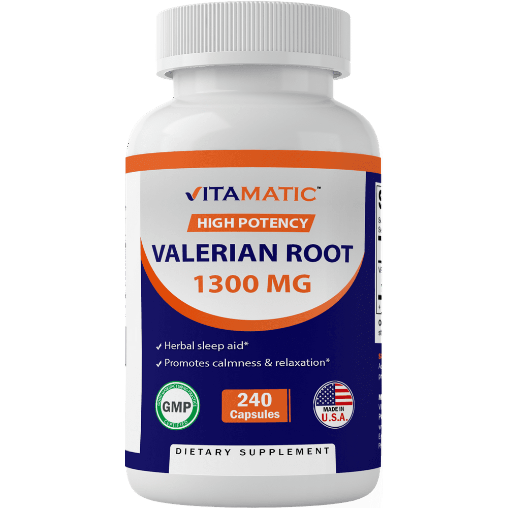Vitamatic Valerian Root 1300 mg 240 Capsules A Herbal Sleep Aid