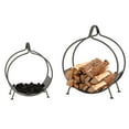 thumbnail image 1 of Outsunny 2PCs Firewood Rack Outdoor Log Holder, Black, 15 inch and 12 inch, 1 of 10