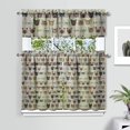 thumbnail image 2 of Kitchen Curtains 36 Inch Short - 3 Panel Set with Cute Cat Paw Pattern, Rod Pocket Window Curtain, 100% Polyester for Pet Lovers Farmhouse, Cafe, Kitchen, Bedroom, Easy Wash, 2 of 6