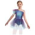 thumbnail image 3 of Raenseen Girls Mermaid Fish Scales Print Tutu Ballet Dance Performance Dress Purple 6, 3 of 7