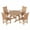 Teak, variant on WestinTrends Malibu 5 Piece Patio Dining Set, All Weather Poly Lumber Outdoor Table and Chairs Furniture Set, 47" Round Dining Table with Umbrella Hole and 4 Arm Chairs, Turquoise