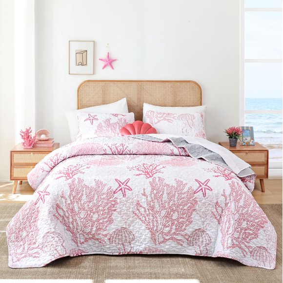 Juego de cama Weigelia King Pink Nautical Coastal Set