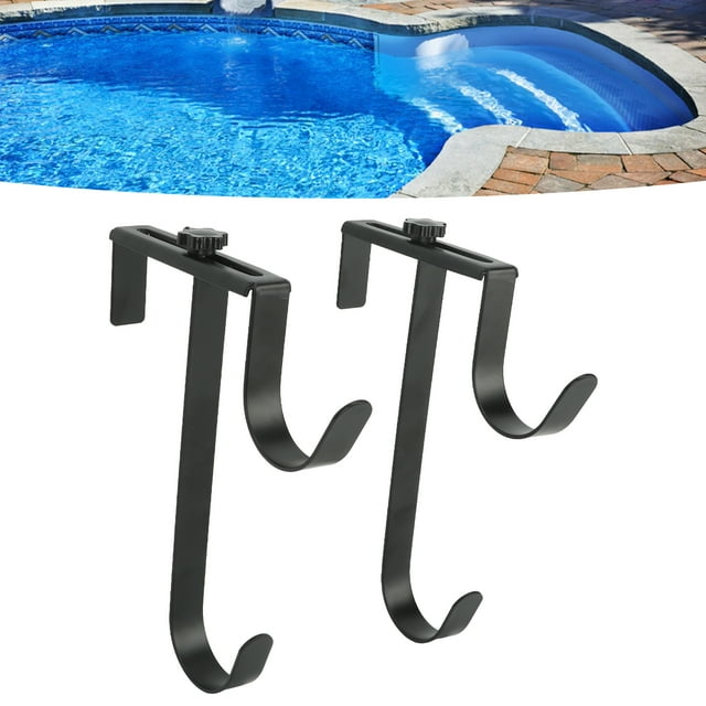 Pool Accessories, Easy To Install Pool Pole Hanger Space Saving Adjustable 2Pcs For Pool Fence