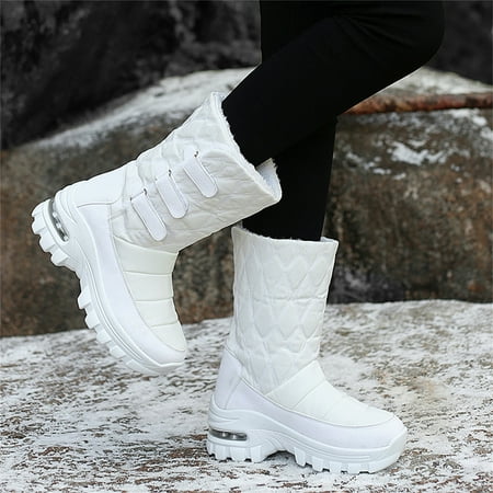 

Gift for Womens Juebong High-top Snow Boots Women s Fashion Warm Cotton Shoes Casual Mid-tube Boots