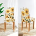 thumbnail image 3 of Yayeee 4 Pack Dining Chair Covers Stretch Parson Chairs Slipcovers Seat Protector, Beige Sunflowers, 3 of 6