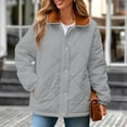 thumbnail image 3 of Gytharion Lightweight Down Coat for Women Winter Warm Zip Up Puffer Jacket Loose Comfy Long Sleeve Lapel Coat Fashion Quilted Thickened Thermal Outerwear with Pocket, 3 of 8