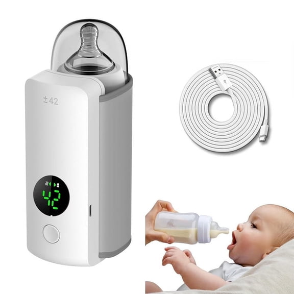 Bottle Warmer for Breastmilk, Baby Bottle Thermal Bags, Rechargeable Breastmilk Insulated Baby Bottle Bag with 6 Heating Levels Temperature Digital Display Fast Heating and Leak-proof