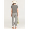 thumbnail image 4 of Conjuntos de suéter de dos piezas para mujer, suéteres de punto, tops y pantalones de cintura alta, chándal, conjuntos de salón, gris claro, XXL esquí esquí Gafas de esquí, 4 of 5
