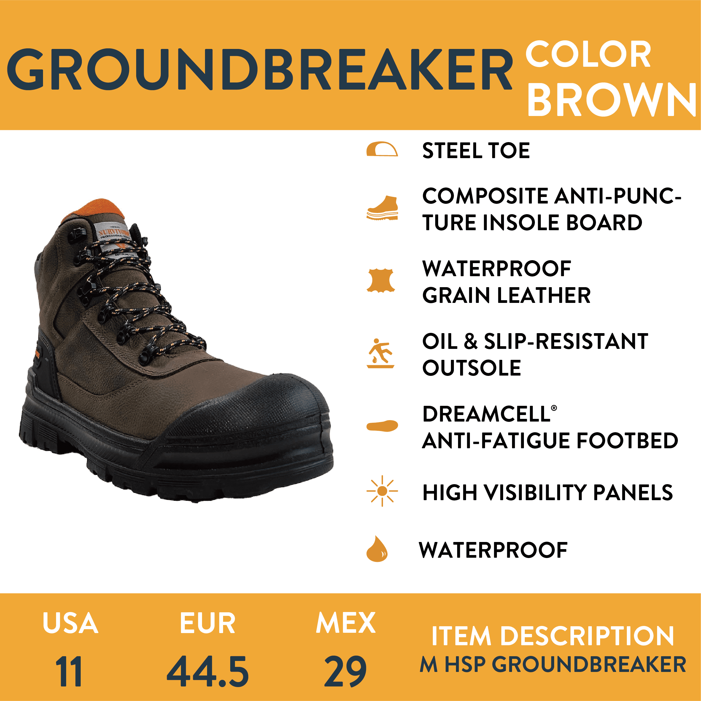 Herman Survivors Men's Groundbreaker Steel Toe Work Boots