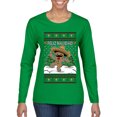 thumbnail image 2 of Wild Bobby Feliz Navidad Dancing Gingerbread Man Sweater | Holiday Women Graphic Long Sleeve Tee, 2 of 5