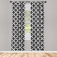 thumbnail image 3 of Fleur De Lis Curtains, Monochrome Royal Lily Pattern Victorian Inspiration Ornamental Vintage Design, Window Treatments 2 Panel Set for Living Room Bedroom Decor, 56" x 95", White Charcoal, Ambesonne, 3 of 5