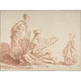 thumbnail image 3 of Hubert Robert 24x19 Black Modern Framed Museum Art Print Titled - Artist Sketching a Young Girl (ca. 1773), 3 of 5
