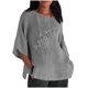 thumbnail image 1 of Camiseta de Manga Corta de la Mujer Casual Cuello Redondo Impresión Superior, Camiseta Ligera para Diario, Fiesta Y Todas las Estaciones, 1 of 4