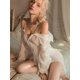 thumbnail image 3 of Chain See-through Chiffon Shirt Babydoll Dress, Sexy & Breathable Low Cut Chemises Nightdress, Women's Sexy Lingerie & Underwear, 3 of 5