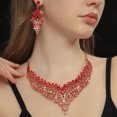 thumbnail image 6 of Sunyuer Wedding Bridal Jewelry Set Crystal Rhinestone Statement Necklace Vintage Collar Necklace Dangle Earrings Set for Women, 6 of 6